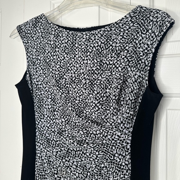 Ralph Lauren Women's Dress Black White Abstract Sleeveless‎ Stretch Fit  12 - Picture 2 of 8